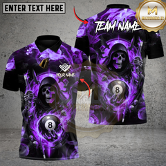 Maxcorners Billiard Shadow Reaper 8 Ball Multicolor Customized Name Team Name 3D Shirt