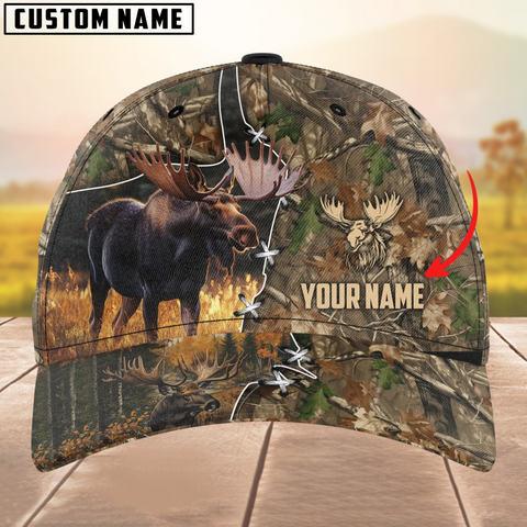 Maxcorners Moose Hunting Camouflage Pattern Personalized 3D Cap