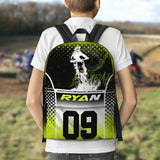 Maxcorners Motocross 3 Personalized Name And Number Backpack