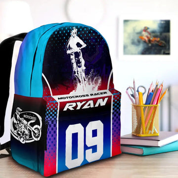 Maxcorners Motocross 4 Personalized Name And Number Backpack