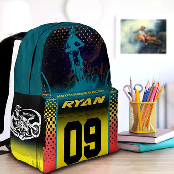 Maxcorners Motocross 6 Personalized Name And Number Backpack