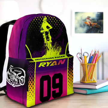 Maxcorners Motocross 7 Personalized Name And Number Backpack