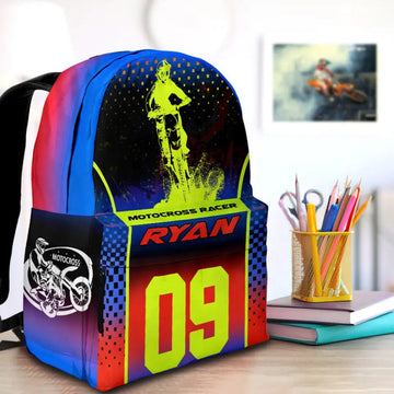 Maxcorners Motocross 10 Personalized Name And Number Backpack
