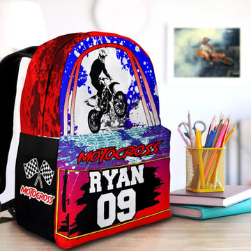 Maxcorners Motocross 12 Personalized Name And Number Backpack
