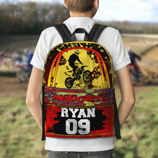 Maxcorners Motocross 14 Personalized Name And Number Backpack