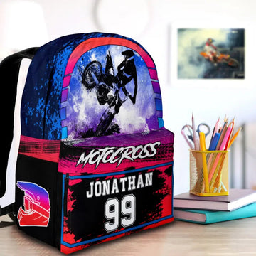 Maxcorners Motocross 21 Personalized Name And Number Backpack