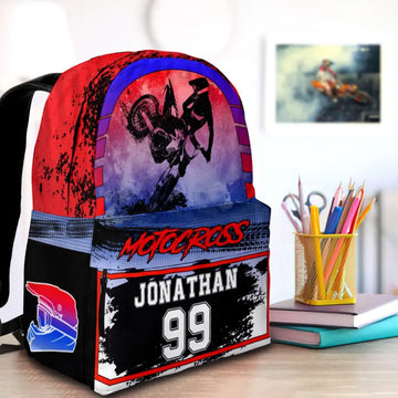 Maxcorners Motocross 22 Personalized Name And Number Backpack