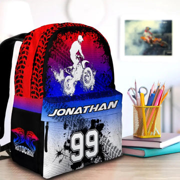 Maxcorners Motocross 27 Personalized Name And Number Backpack