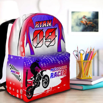 Maxcorners Motocross 30 Personalized Name And Number Backpack