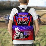 Maxcorners Motocross 32 Personalized Name And Number Backpack