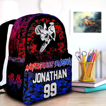 Maxcorners Motocross 42 Personalized Name And Number Backpack