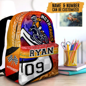Maxcorners Motocross 48 Personalized Name And Number Backpack