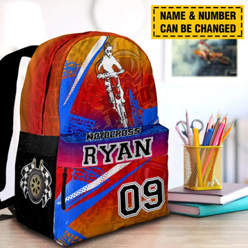 Maxcorners Motocross 54 Personalized Name And Number Backpack