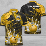 Maxcorners Bowling And Pins Thunder Break Multicolor Option Customized Name 3D Shirt