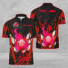 Maxcorners Bowling And Pins Abstract Grunge Texture XXXX Multicolor Option Customized Name 3D Shirt