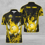 Maxcorners Bowling And Pins Abstract Grunge Texture XXXX Multicolor Option Customized Name 3D Shirt