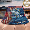 Maxcorners Fishing Patriotic American Flag Fishing Design with Dynamic Water Splash Personalized Name 3D Bucket Hat (13 Fish Species)