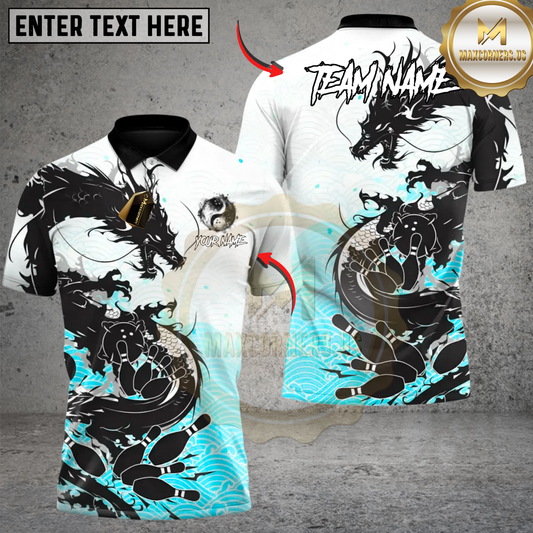 Maxcorners Shadow Dragon Bowlings Strike Multicolor Customized Name, Team Name 3D Shirts