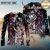 Maxcorners Fishing American Flag Smoke & Red DNA Helix Firefighter Icons Personalized Name, Team Name 3D Long Sleeve Shirt (Mahi-mahi, Tuna, Chinook, Marlin, Striped Bass, Salmon)