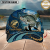 Maxcorners Fishing Ocean Patch Personalized Name 3D Cap