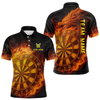 Maxcorners Personalized 3D Orange Dartboard Dragon Flame Dart Shirts For Men Custom Darts Team Jerseys LM2404