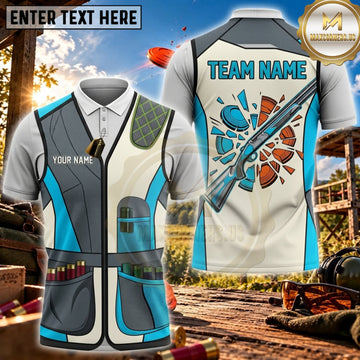 Maxcorners Clay Shooting Aqua Clay Target Splash Vest Personalized Name 3D Unisex Shirt