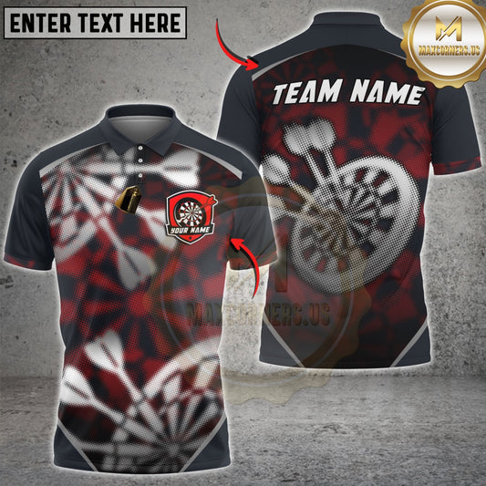 Maxcorners Darts Abstract Grunge Dartboard Splash Multicolor Customized Name, Team Name 3D Shirts