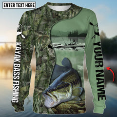 Maxcorners Kayak Bass Fishing Customize Name 3D Shirt
