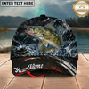 Maxcorners Fishing Dark Marble Water Splash Personalized 3D Cap (12 Fish Species)