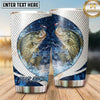 Maxcorners Fishing Tumbler White Blue Circular Water Ring Design Personalized Name Tumbler (13 Species)