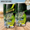 Maxcorners Fishing Tumbler Lime Green Diagonal Racing Design Personalized Name Tumbler (13 Species)