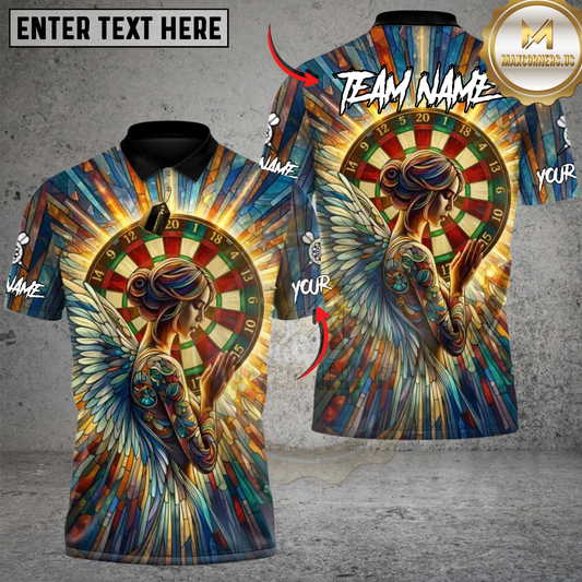 Maxcorners Angel Strike Darts Personalized Name, Team Name 3D Shirt