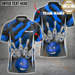 Maxcorners  Bowling Furious Strike Multicolor Customized Name, Team Name 3D Shirts