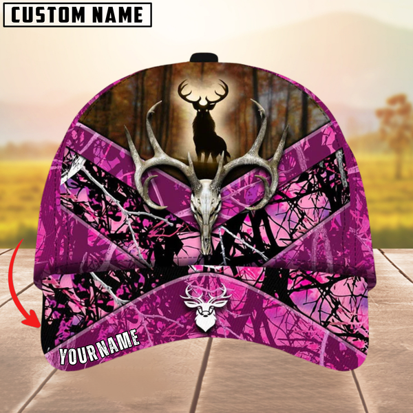 Maxcorners Unique Skull Deer Hunting Multicolor Personalized Name 3D Cap