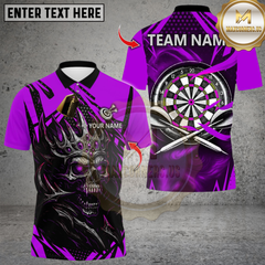 Maxcorners Darts Skull Flame Multicolor Customized Name, Team Name 3D Shirts