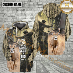 Maxcorners I Like Them With Long Legs & Big Rack Deer All Over Print Shirt Best Gift For Hunter