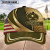 Maxcorners Golf Patriotic Gold Emblem Personalized Name 3D Cap (7 Colors)