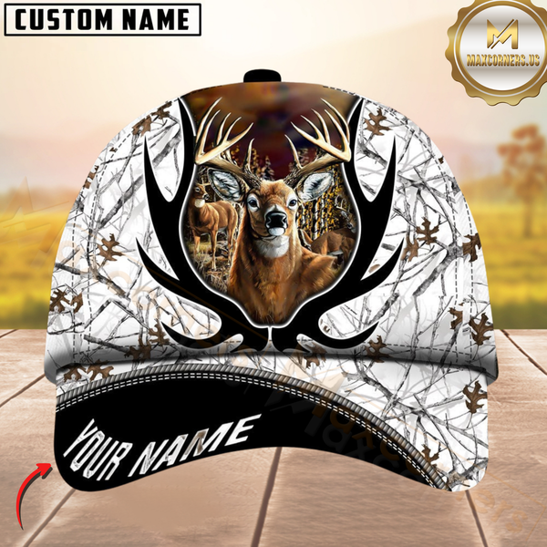Maxcorners Hunting Deer Camouflage Multicolor Personalized Name 3D Cap
