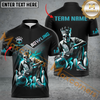 Maxcorners Skull Flame Bowling Jersey Multicolor Option Customized Name, Team Name 3D Polo Shirt