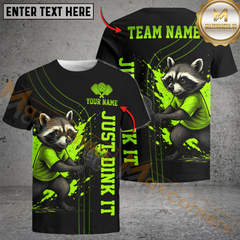 Maxcorners Pickleball Just Dink It Raccoon Halloween Customized Name & Team Name 3D Shirts