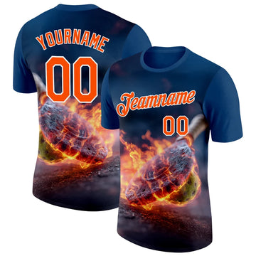 Maxcorners Pickleball Paddle Ball Molten Fiery Impact Fire Sparks Dark Blue Personalized Name 3D Unisex Shirt