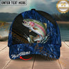 Maxcorners Catfish Blue Camo Splash Personalized Name 3D Cap (12 Fish Species)