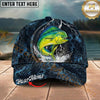 Maxcorners Fishing Midnight Thunder Hex Personalized Name 3D Cap (12 Fish Species)