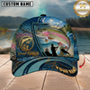 Maxcorners Fishing Ocean Patch Personalized Name 3D Cap
