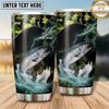 Maxcorners Fishing Tumbler Green Camouflage Moonlight Design Personalized Name Tumbler (13 Species)