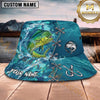 Maxcorners Fishing Aqua Camouflage Lace-Up Water Splash Personalized 3D Bucket Hat (13 Fish Species)