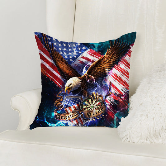 Maxcorners Darts American Eagle Pride Flag Customized Name 3D Pillow