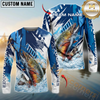 Maxcorners Fishing Technical Fish Scale Custom Name & Team Name 3D Shirts