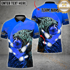 Maxcorners Bowling Tiger Multicolor Options Personalized Name, Team Name 3D Shirt