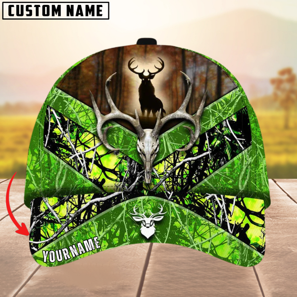 Maxcorners Unique Skull Deer Hunting Multicolor Personalized Name 3D Cap